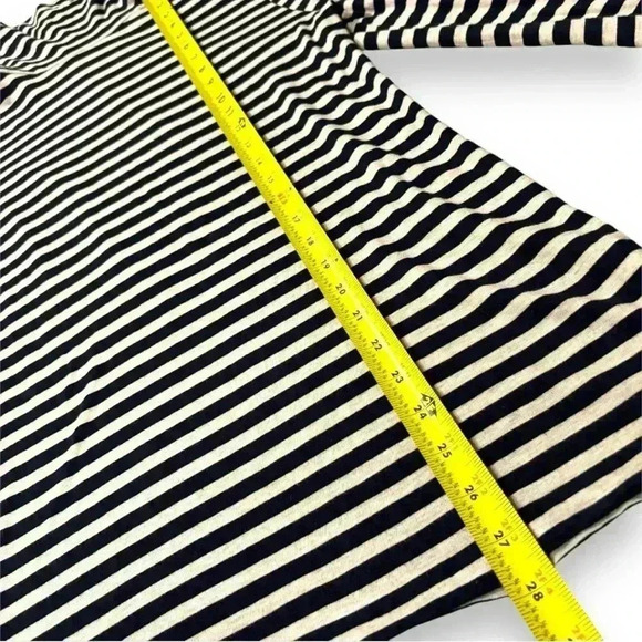 J. Crew Printed tissue turtleneck Women’s large Black/ivory Striped 100% cotton - Picture 14 of 16